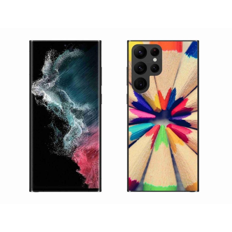 Gelový kryt mmCase na mobil Samsung Galaxy S22 Ultra 5G - pastelky