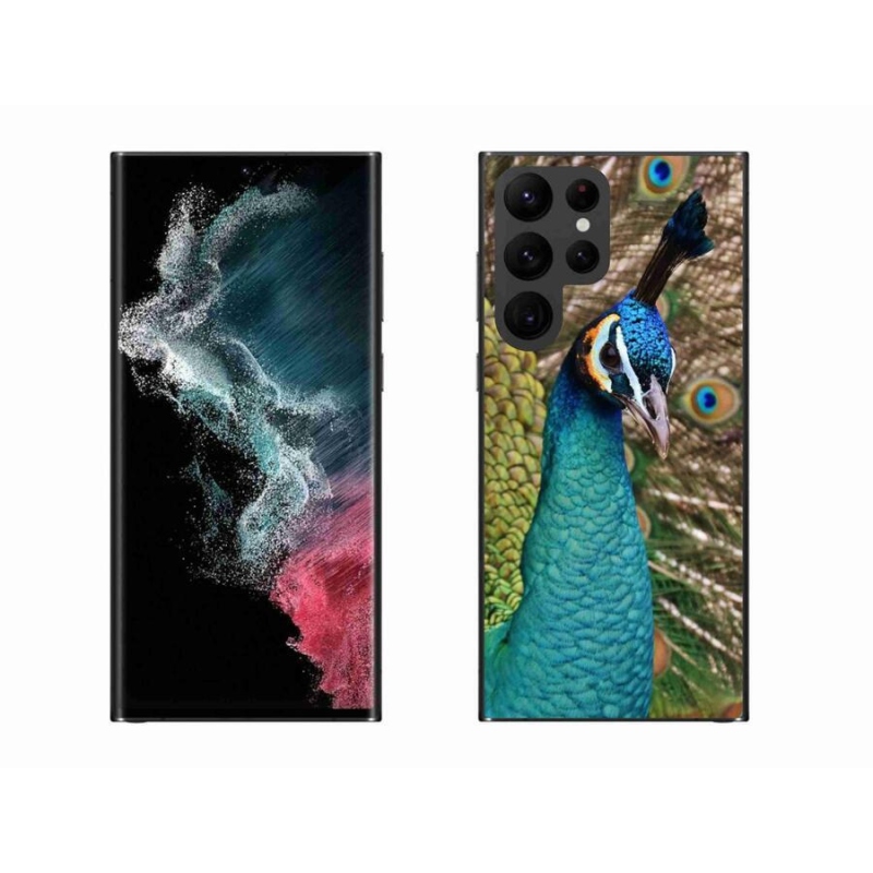 Gelový kryt mmCase na mobil Samsung Galaxy S22 Ultra 5G - páv