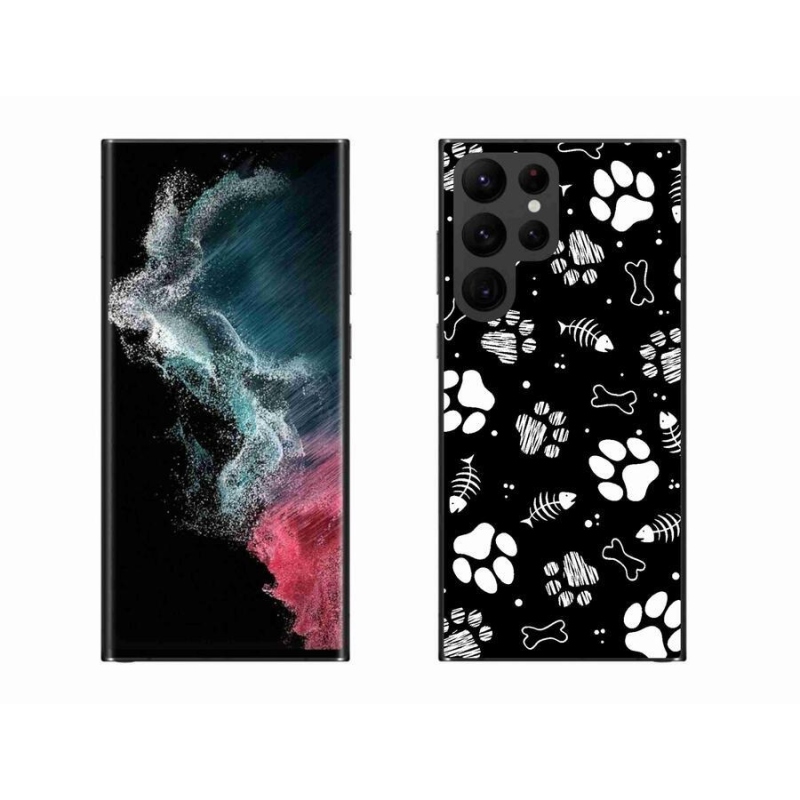 Gelový kryt mmCase na mobil Samsung Galaxy S22 Ultra 5G - psí tlapky