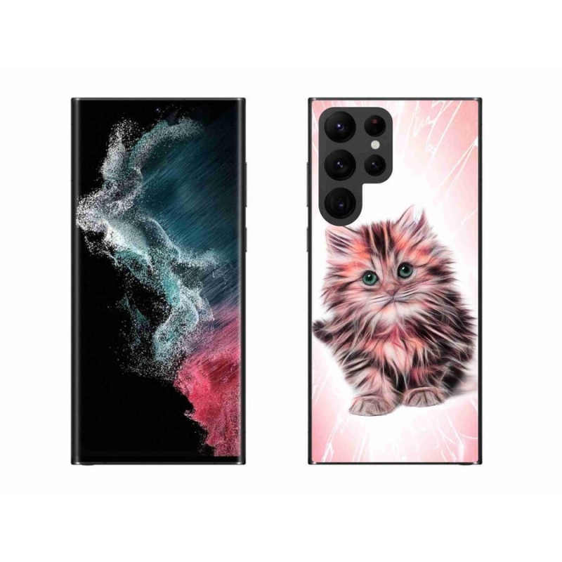 Gelový kryt mmCase na mobil Samsung Galaxy S22 Ultra 5G - roztomilé kotě