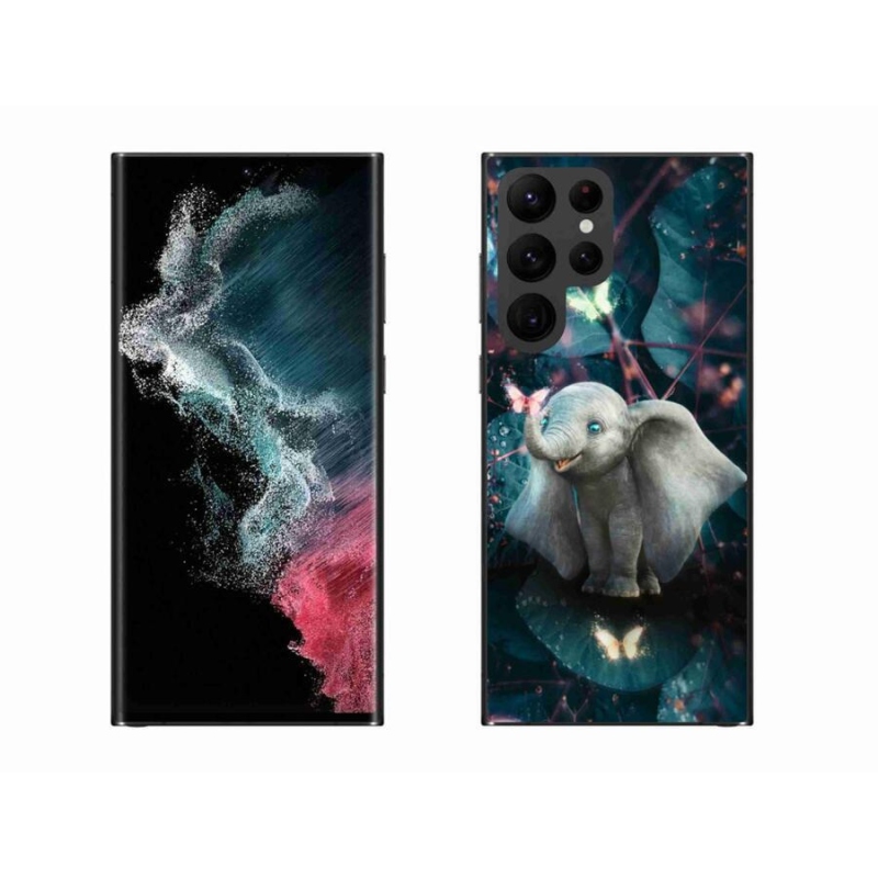 Gelový kryt mmCase na mobil Samsung Galaxy S22 Ultra 5G - roztomilý slon