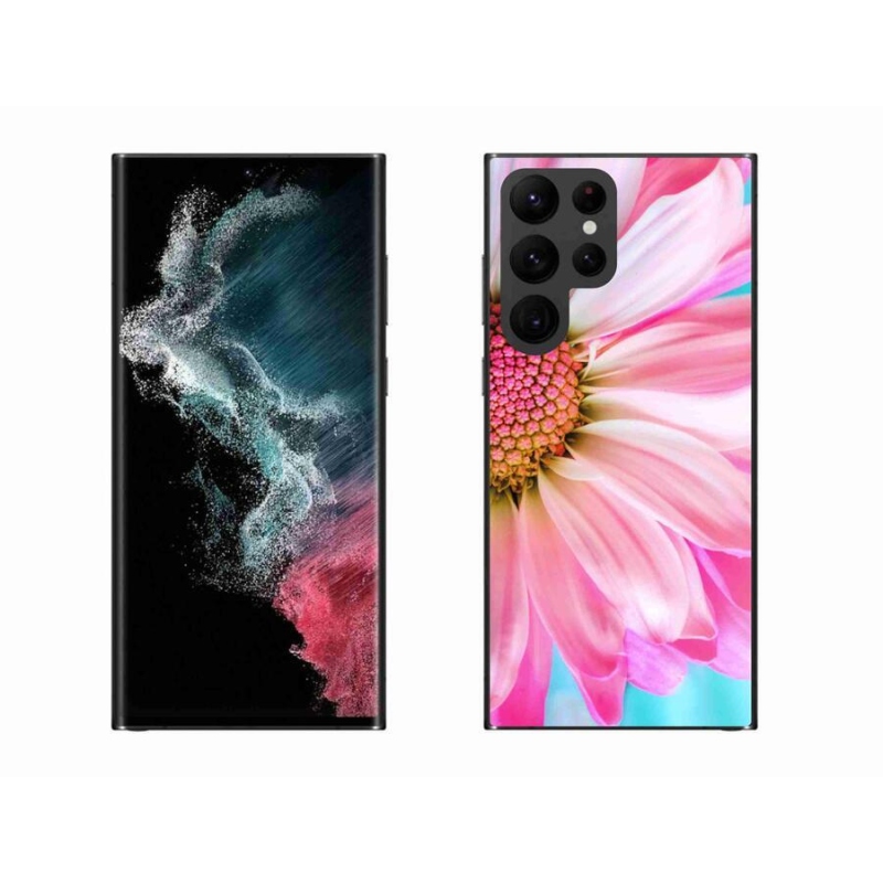 Gelový kryt mmCase na mobil Samsung Galaxy S22 Ultra 5G - růžová květina