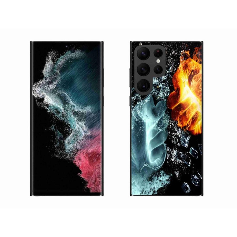 Gelový kryt mmCase na mobil Samsung Galaxy S22 Ultra 5G - voda a oheň