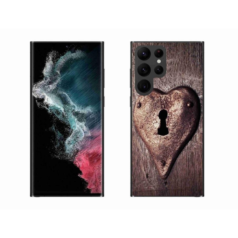 Gelový kryt mmCase na mobil Samsung Galaxy S22 Ultra 5G - zámek ve tvaru srdce