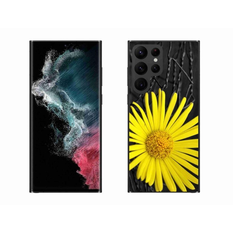 Gelový kryt mmCase na mobil Samsung Galaxy S22 Ultra 5G - žlutá květina