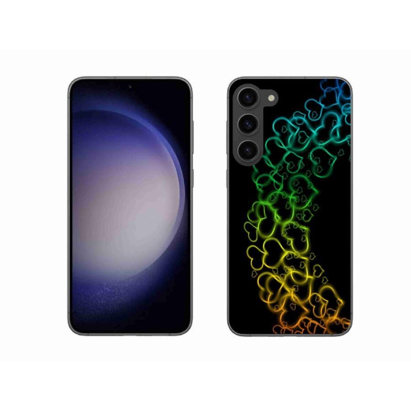 Gelový kryt mmCase na mobil Samsung Galaxy S23+ 5G - barevná srdíčka