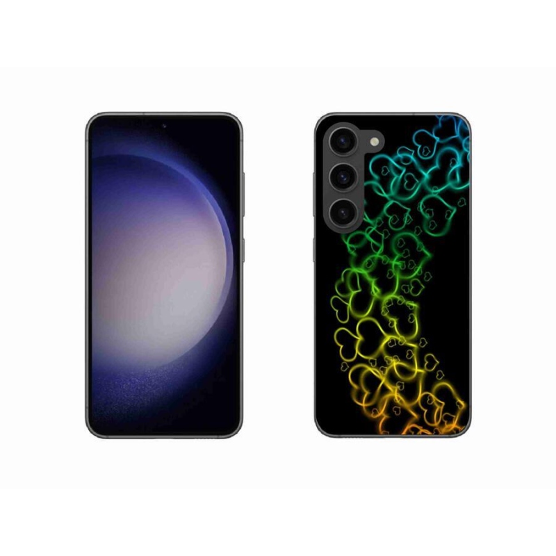 Gelový kryt mmCase na mobil Samsung Galaxy S23 5G - barevná srdíčka
