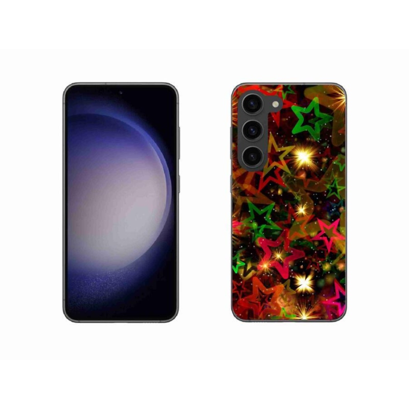 Gelový kryt mmCase na mobil Samsung Galaxy S23 5G - barevné hvězdičky