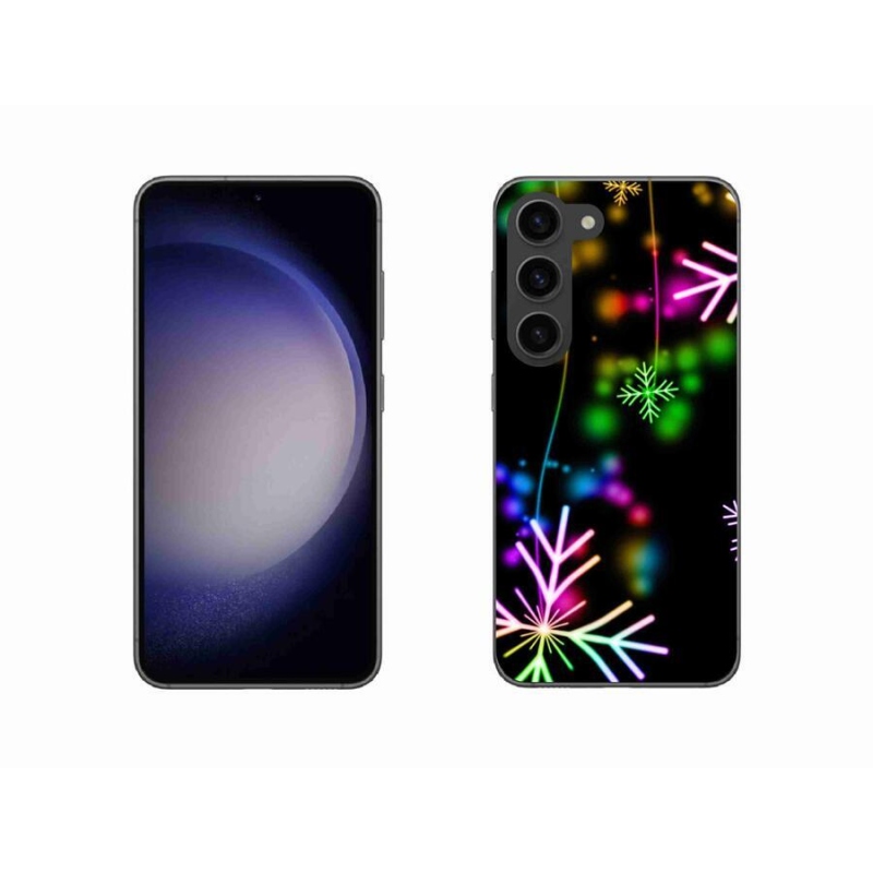 Gelový kryt mmCase na mobil Samsung Galaxy S23 5G - barevné vločky