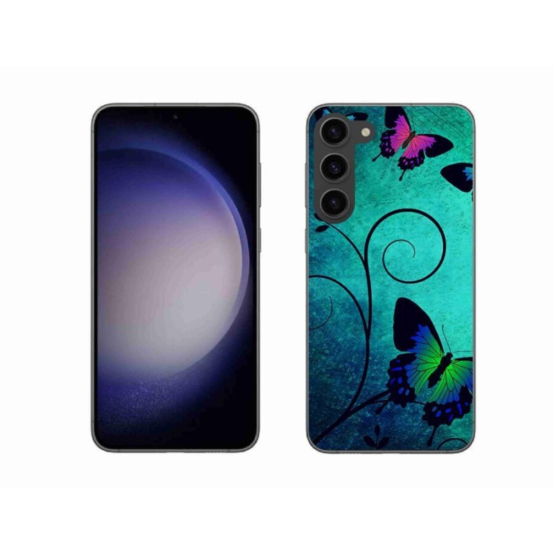 Gelový kryt mmCase na mobil Samsung Galaxy S23+ 5G - barevní motýli