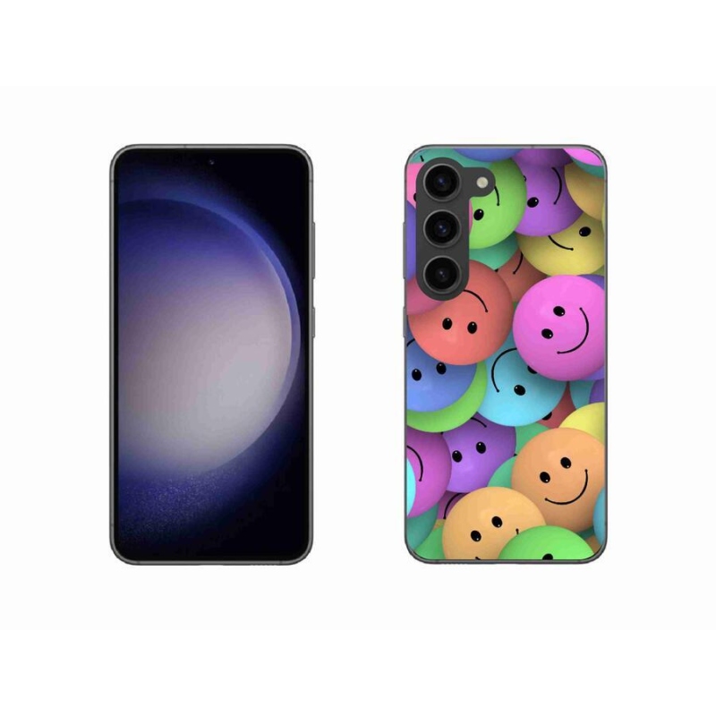 Gelový kryt mmCase na mobil Samsung Galaxy S23 5G - barevní smajlíci