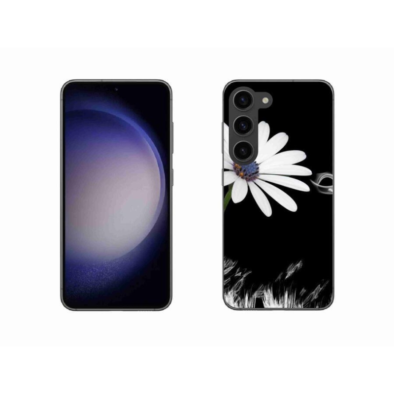 Gelový kryt mmCase na mobil Samsung Galaxy S23 5G - bílá květina