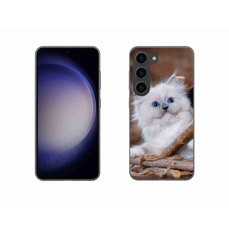 Gelový kryt mmCase na mobil Samsung Galaxy S23 5G - bílé kotě