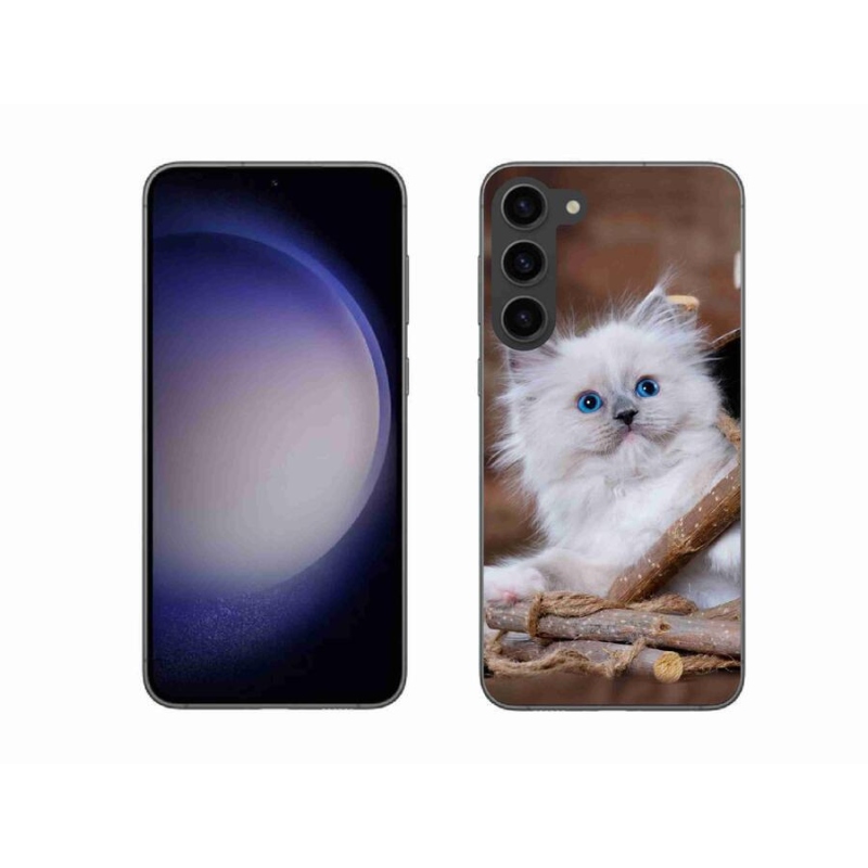 Gelový kryt mmCase na mobil Samsung Galaxy S23+ 5G - bílé kotě