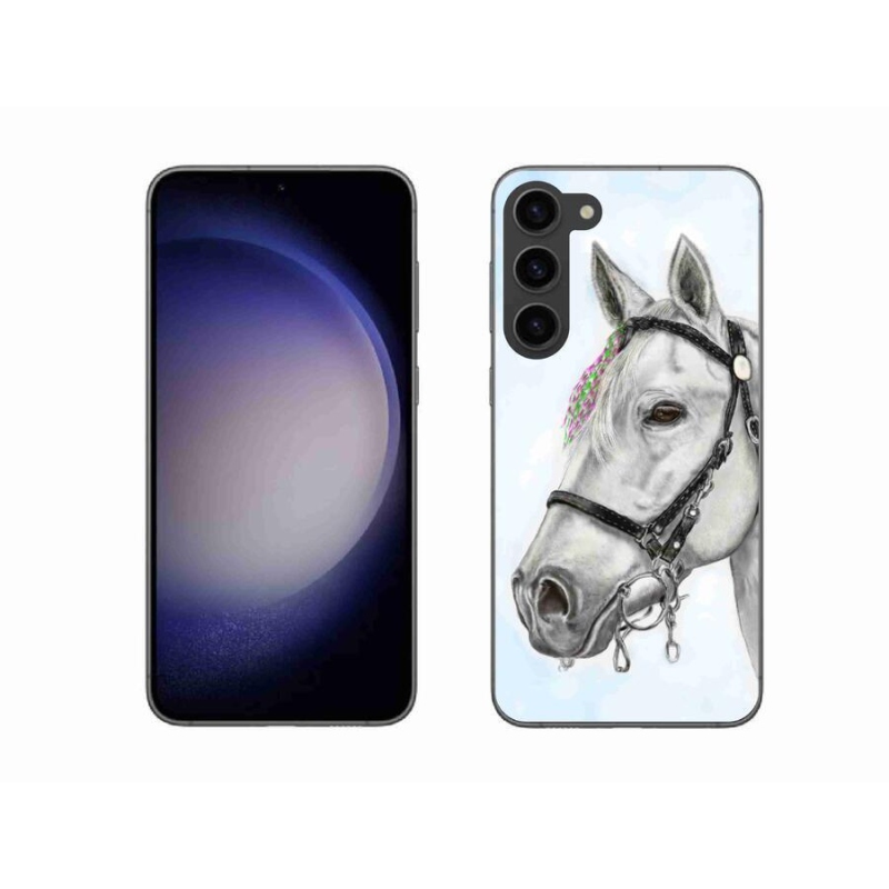 Gelový kryt mmCase na mobil Samsung Galaxy S23+ 5G - bílý kůň 1