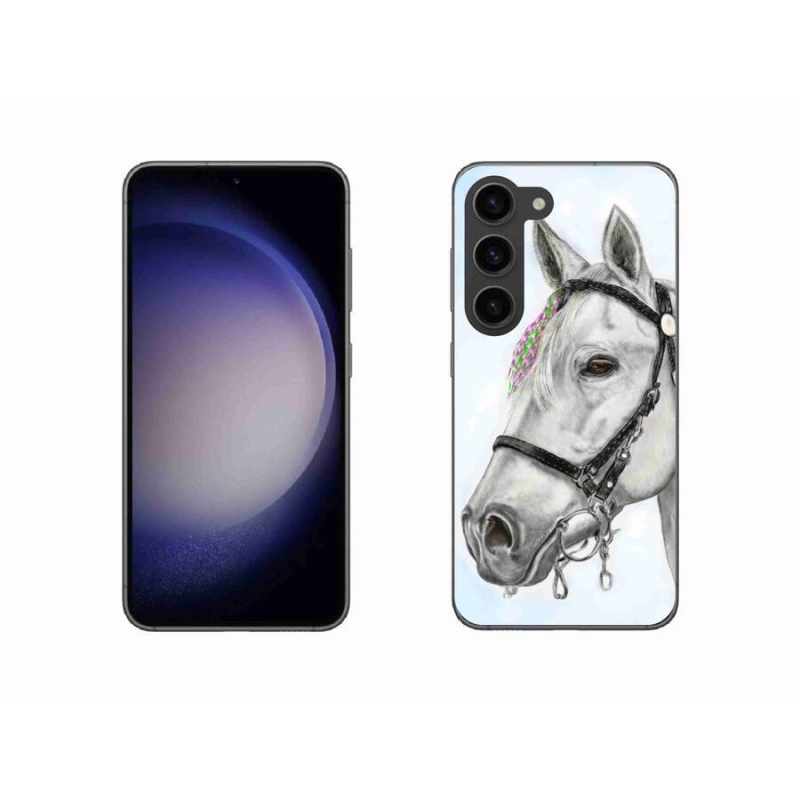 Gelový kryt mmCase na mobil Samsung Galaxy S23 5G - bílý kůň 1