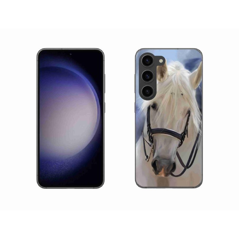 Gelový kryt mmCase na mobil Samsung Galaxy S23 5G - bílý kůň