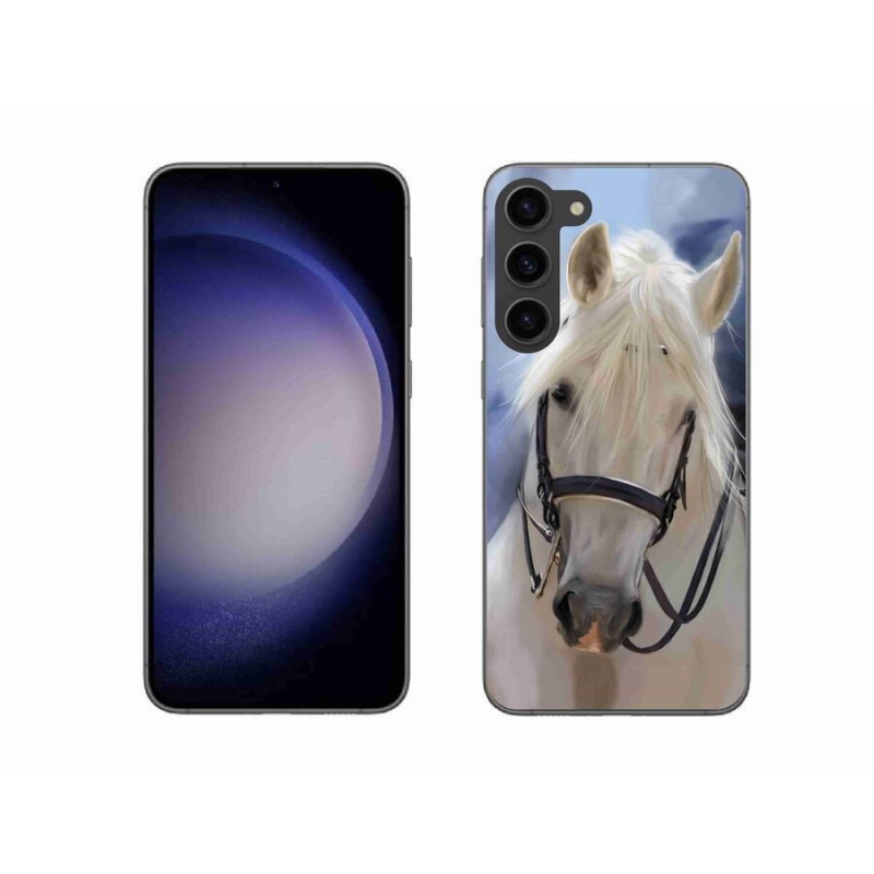 Gelový kryt mmCase na mobil Samsung Galaxy S23+ 5G - bílý kůň
