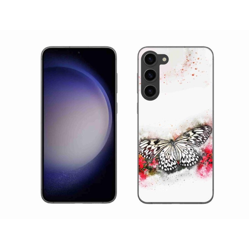 Gelový kryt mmCase na mobil Samsung Galaxy S23+ 5G - černobílý motýl