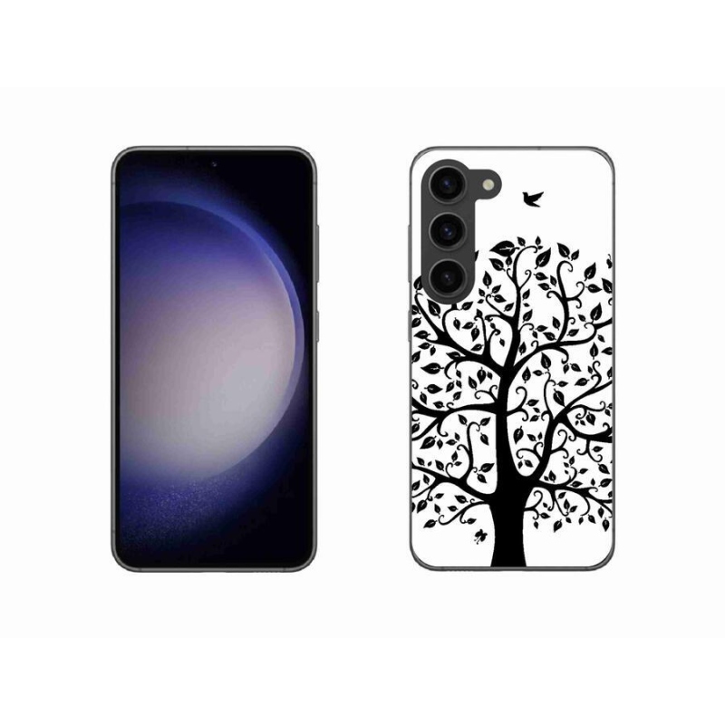 Gelový kryt mmCase na mobil Samsung Galaxy S23 5G - černobílý strom