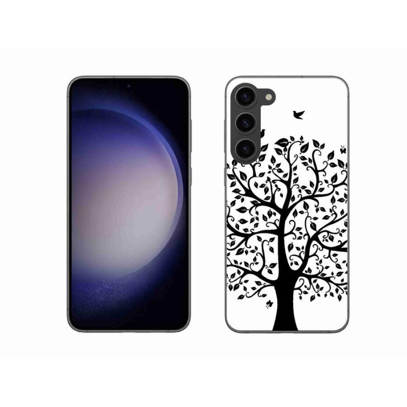 Gelový kryt mmCase na mobil Samsung Galaxy S23+ 5G - černobílý strom