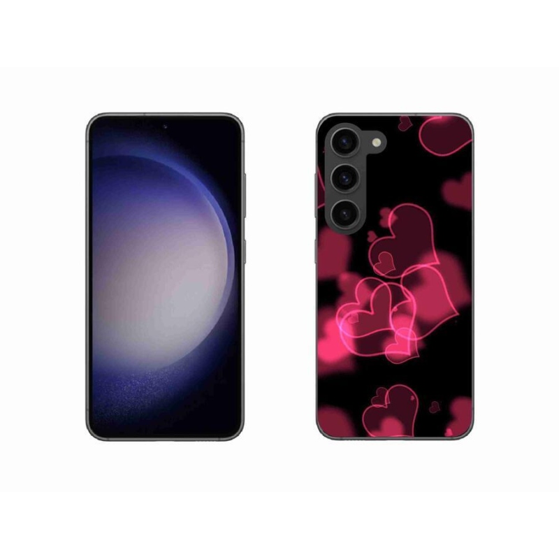 Gelový kryt mmCase na mobil Samsung Galaxy S23 5G - červená srdíčka