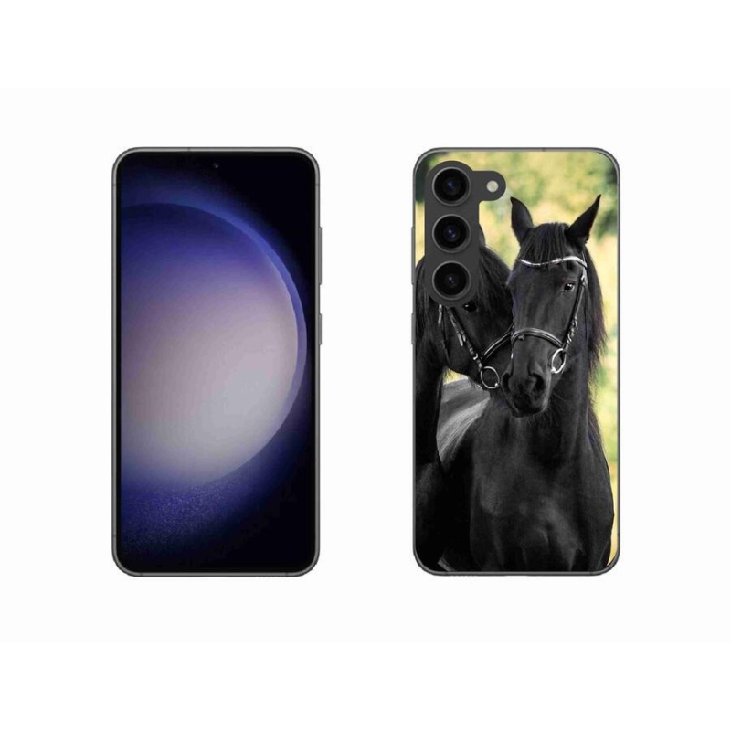 Gelový kryt mmCase na mobil Samsung Galaxy S23 5G - dva černí koně