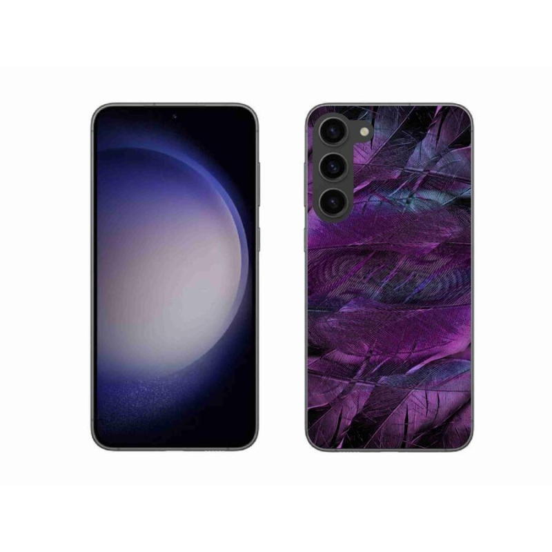 Gelový kryt mmCase na mobil Samsung Galaxy S23+ 5G - fialová pírka
