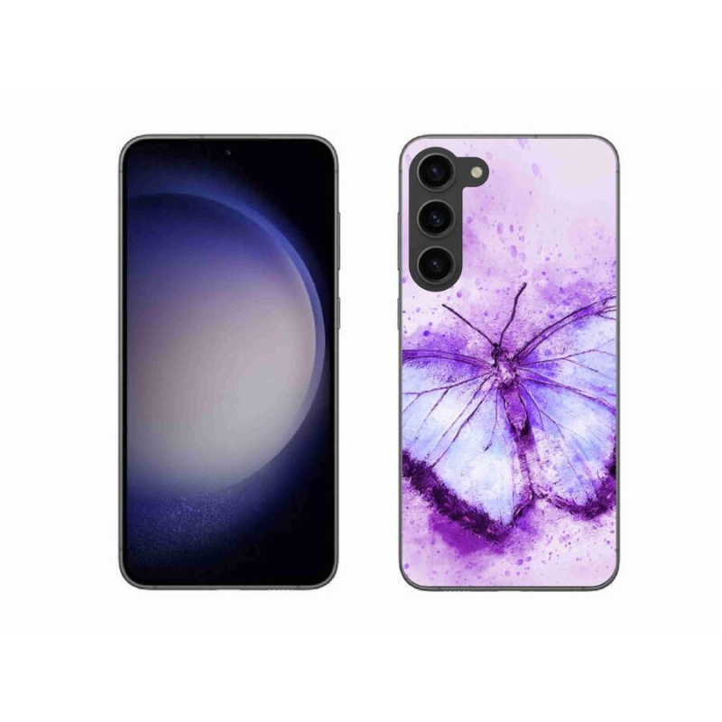 Gelový kryt mmCase na mobil Samsung Galaxy S23+ 5G - fialový motýl