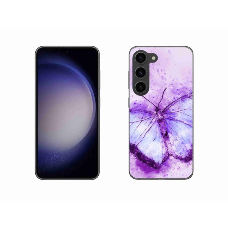 Gelový kryt mmCase na mobil Samsung Galaxy S23 5G - fialový motýl