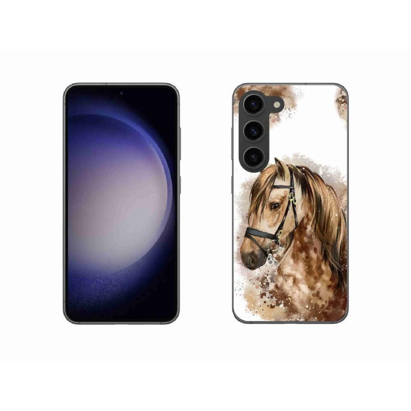 Gelový kryt mmCase na mobil Samsung Galaxy S23 5G - hnědý kreslený kůň