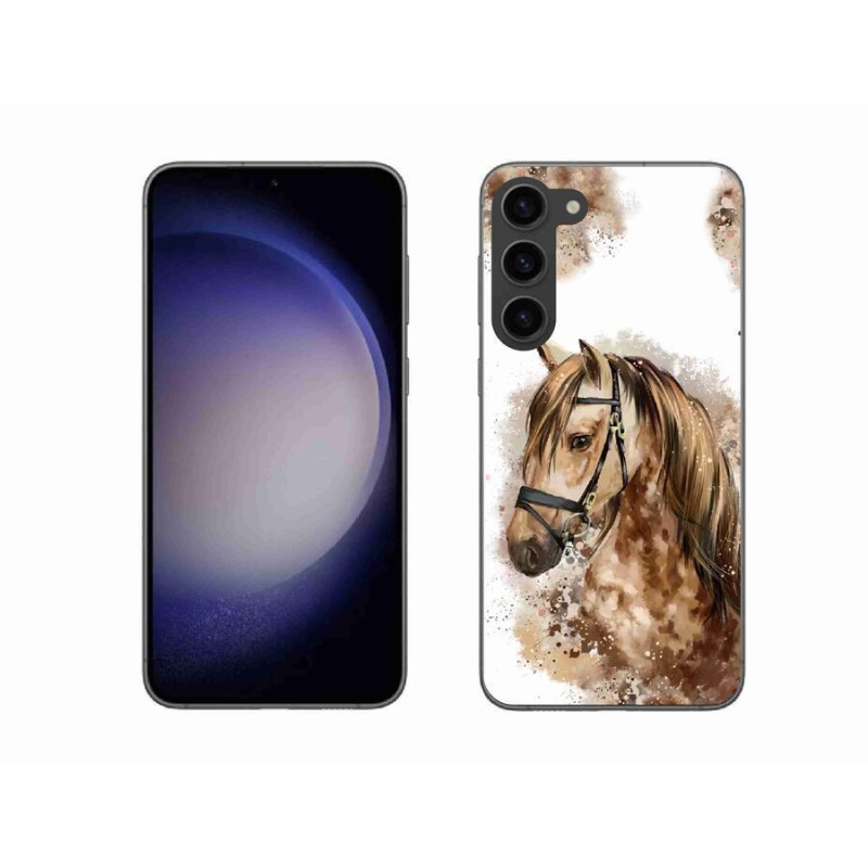 Gelový kryt mmCase na mobil Samsung Galaxy S23+ 5G - hnědý kreslený kůň