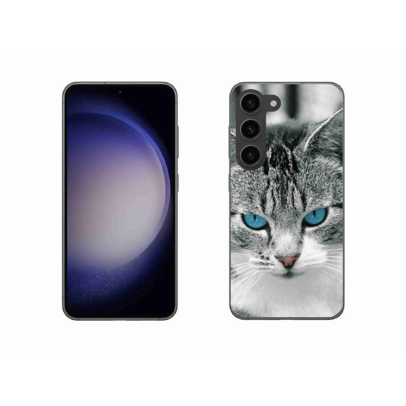 Gelový kryt mmCase na mobil Samsung Galaxy S23 5G - kočičí pohled 1