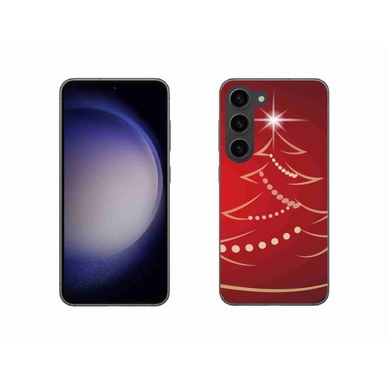 Gelový kryt mmCase na mobil Samsung Galaxy S23 5G - kreslený vánoční stromek