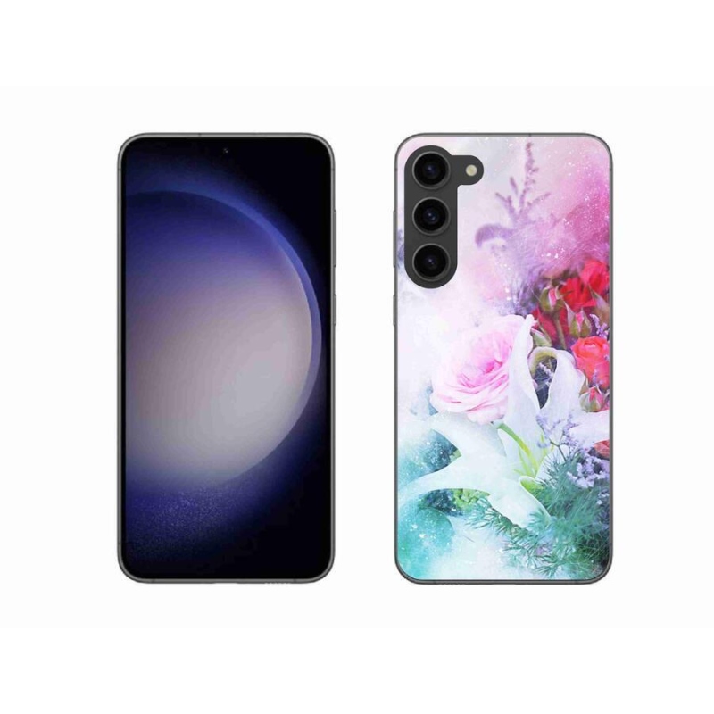 Gelový kryt mmCase na mobil Samsung Galaxy S23+ 5G - květiny 4