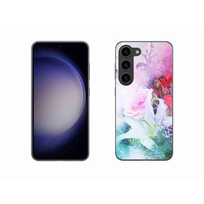 Gelový kryt mmCase na mobil Samsung Galaxy S23 5G - květiny 4