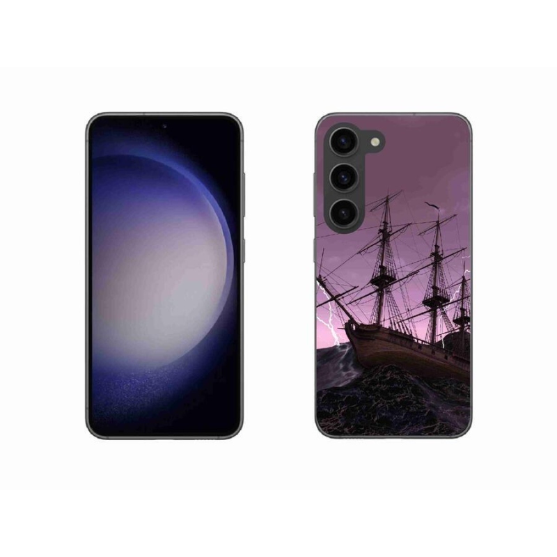 Gelový kryt mmCase na mobil Samsung Galaxy S23 5G - loď v bouři