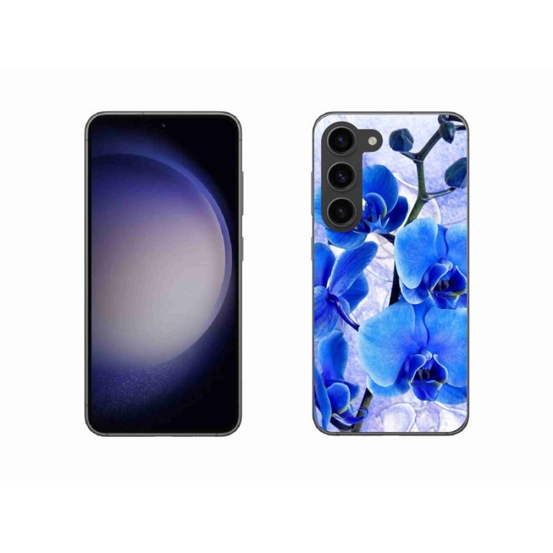 Gelový kryt mmCase na mobil Samsung Galaxy S23 5G - modré květy