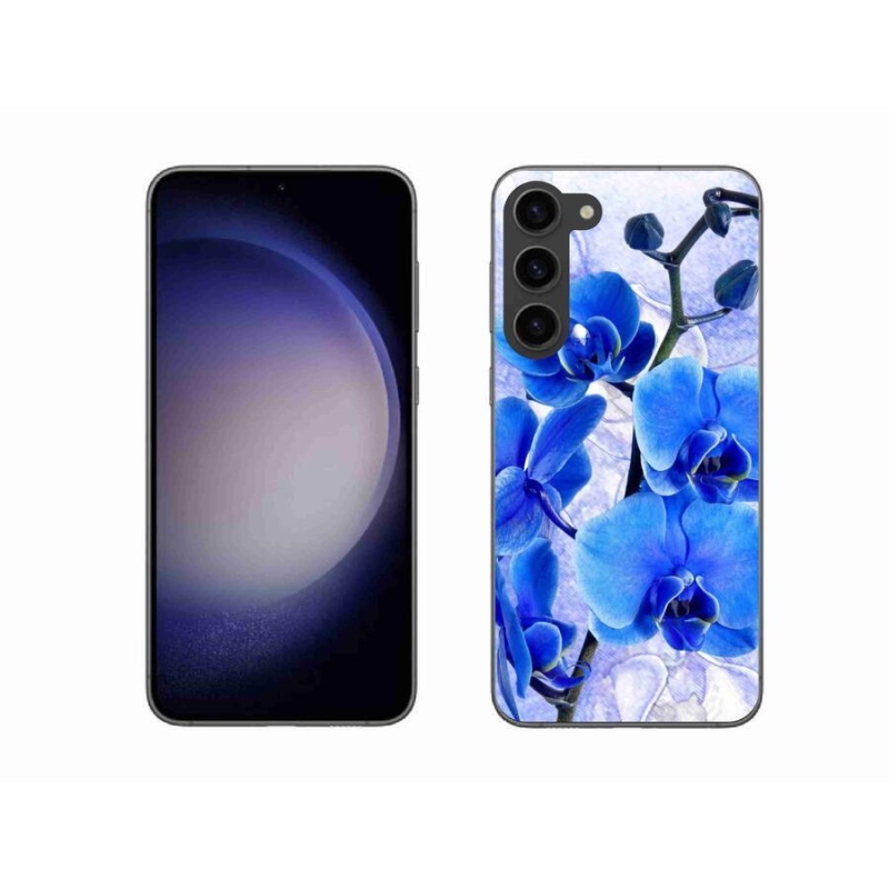 Gelový kryt mmCase na mobil Samsung Galaxy S23+ 5G - modré květy