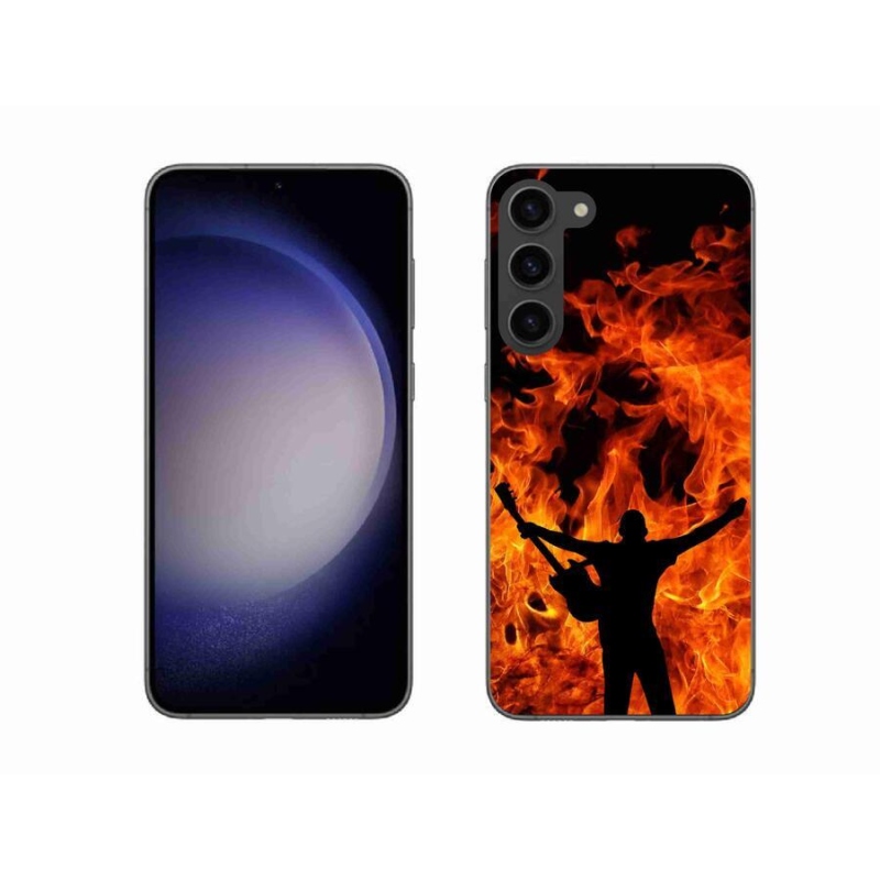 Gelový kryt mmCase na mobil Samsung Galaxy S23+ 5G - muzikant a oheň