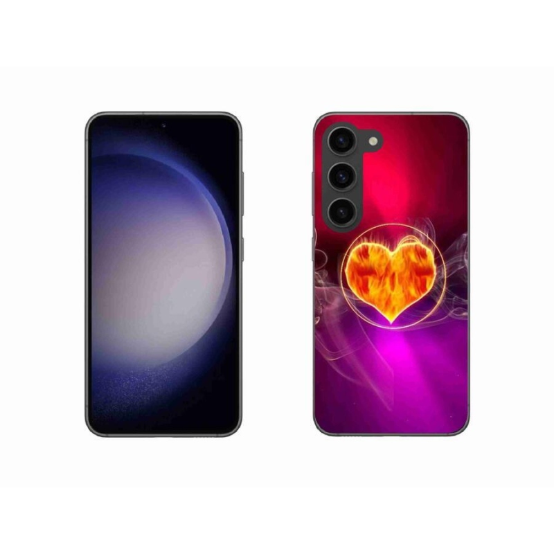Gelový kryt mmCase na mobil Samsung Galaxy S23 5G - ohnivé srdce