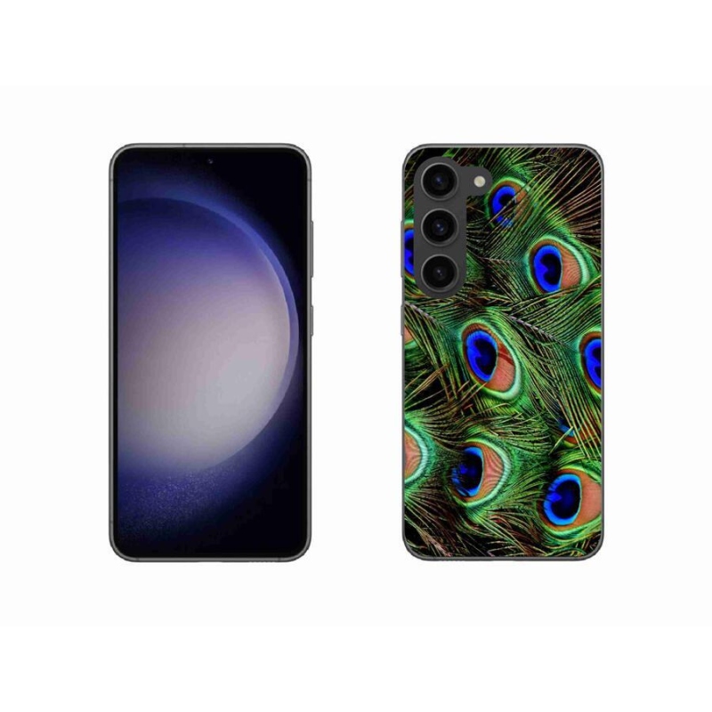 Gelový kryt mmCase na mobil Samsung Galaxy S23 5G - paví peří