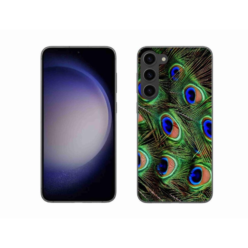Gelový kryt mmCase na mobil Samsung Galaxy S23+ 5G - paví peří