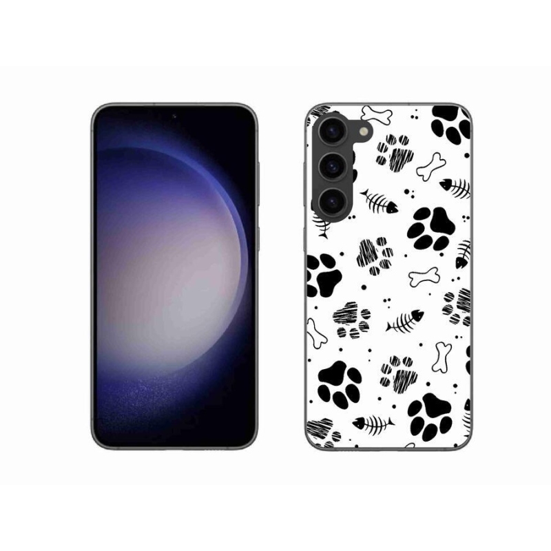 Gelový kryt mmCase na mobil Samsung Galaxy S23+ 5G - psí tlapky 1