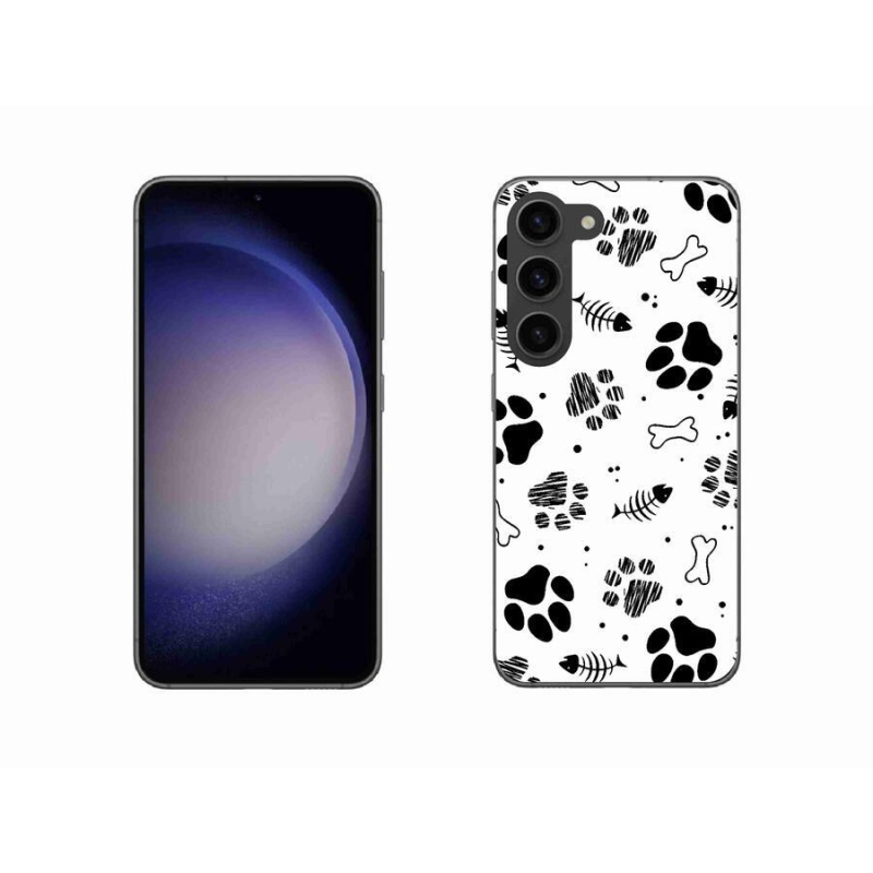 Gelový kryt mmCase na mobil Samsung Galaxy S23 5G - psí tlapky 1