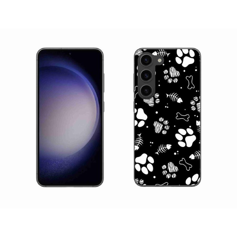 Gelový kryt mmCase na mobil Samsung Galaxy S23 5G - psí tlapky