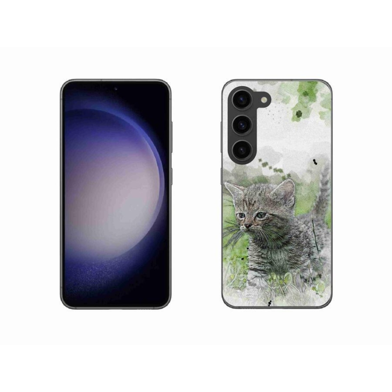Gelový kryt mmCase na mobil Samsung Galaxy S23 5G - roztomilé kotě 1