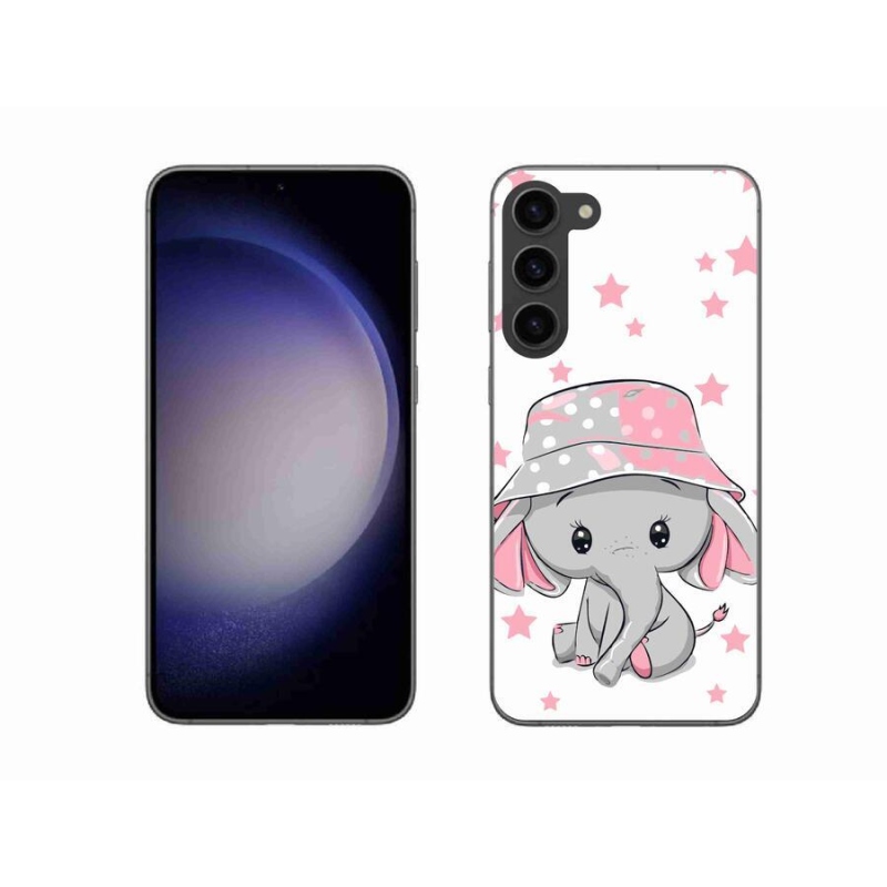 Gelový kryt mmCase na mobil Samsung Galaxy S23+ 5G - růžový slon