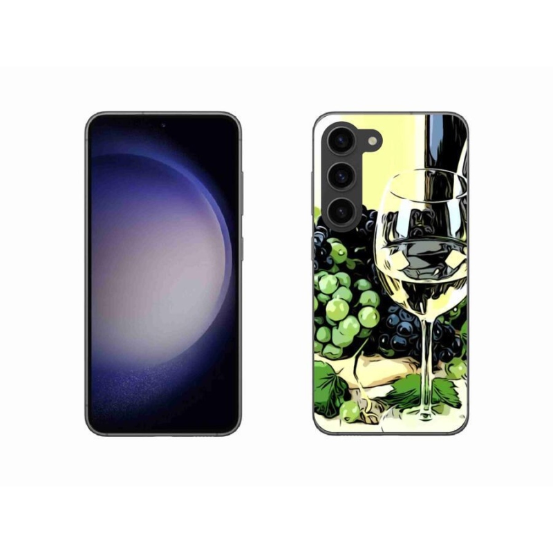 Gelový kryt mmCase na mobil Samsung Galaxy S23 5G - sklenka vína