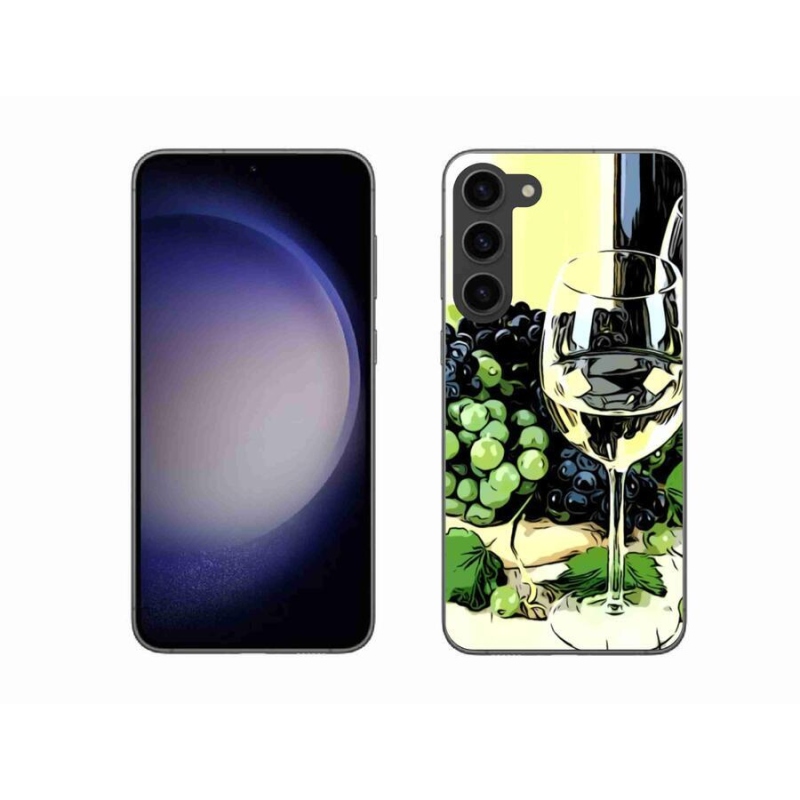 Gelový kryt mmCase na mobil Samsung Galaxy S23+ 5G - sklenka vína